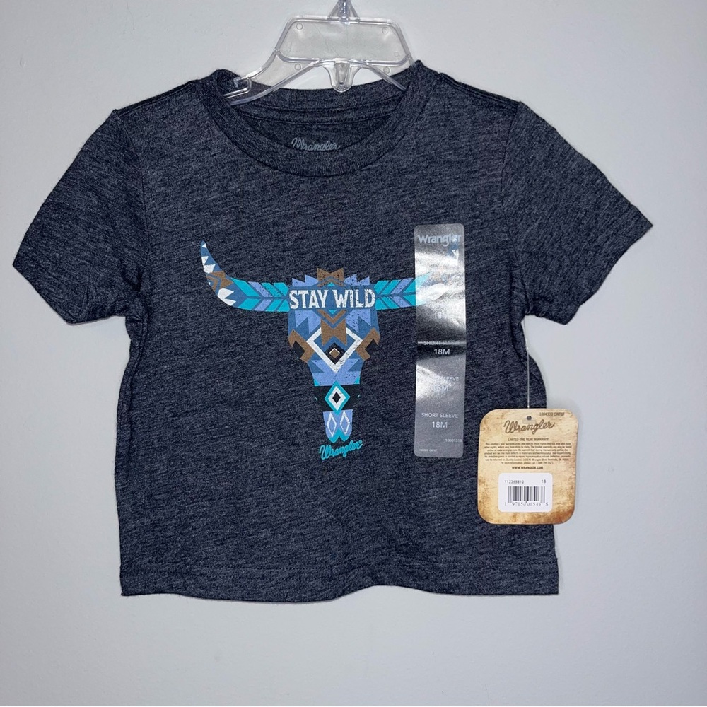 Wrangler Kids Charcoal Stay Wild Tee